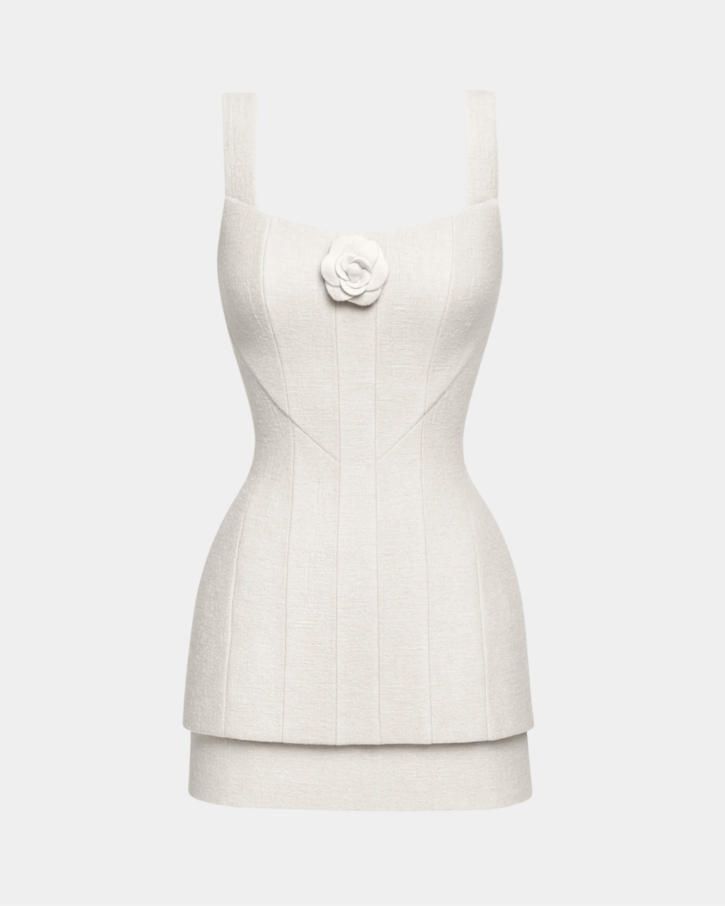 The boucle flower mini dress