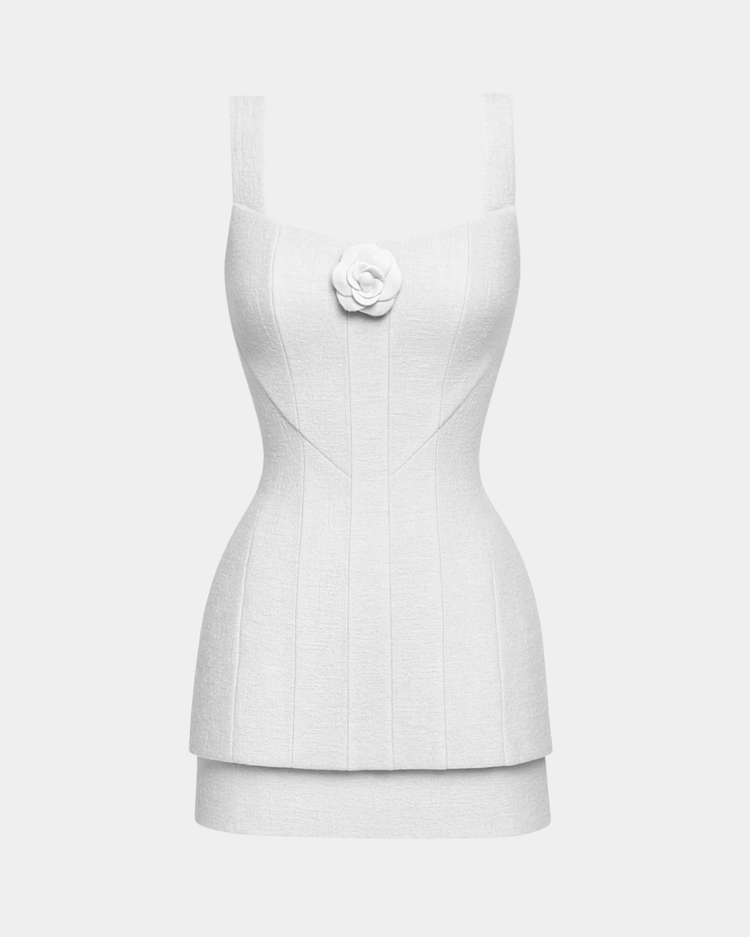 The boucle flower mini dress