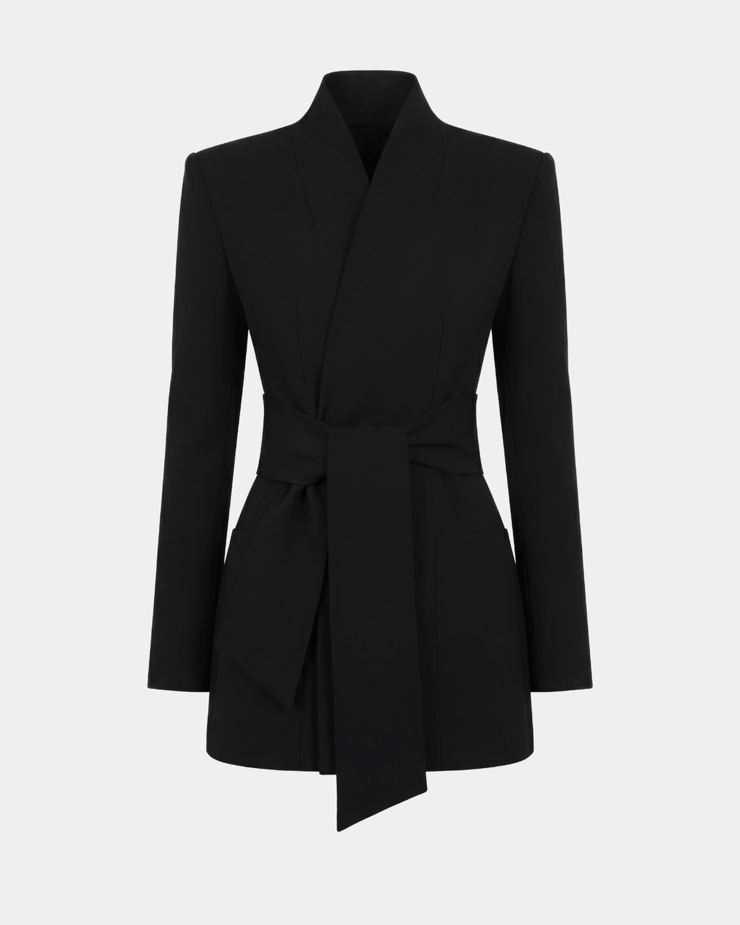 long sleeve blazer dress womens Long Sleeve Bardot Blazer Dress Black