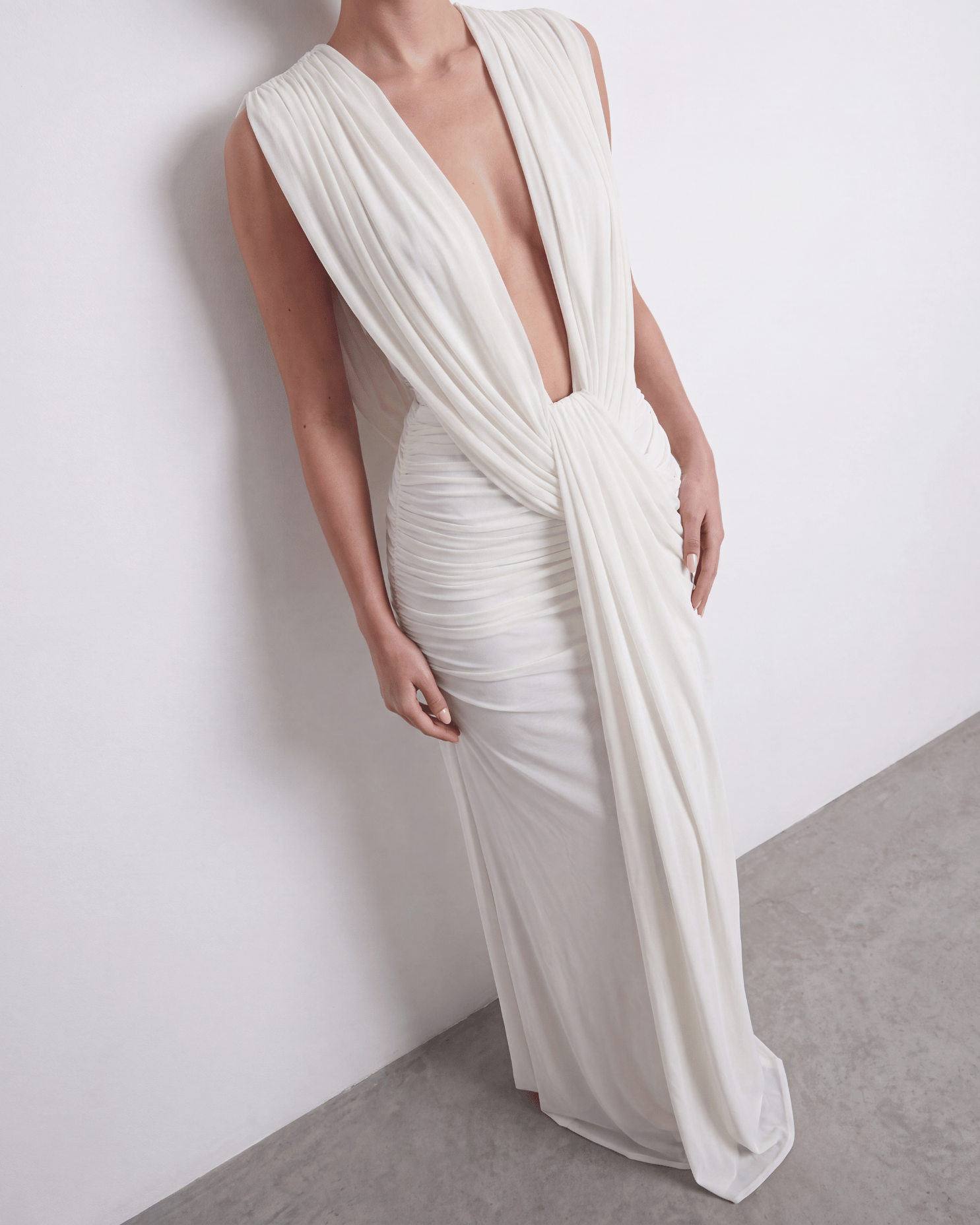 The Plunge Drape Gown
