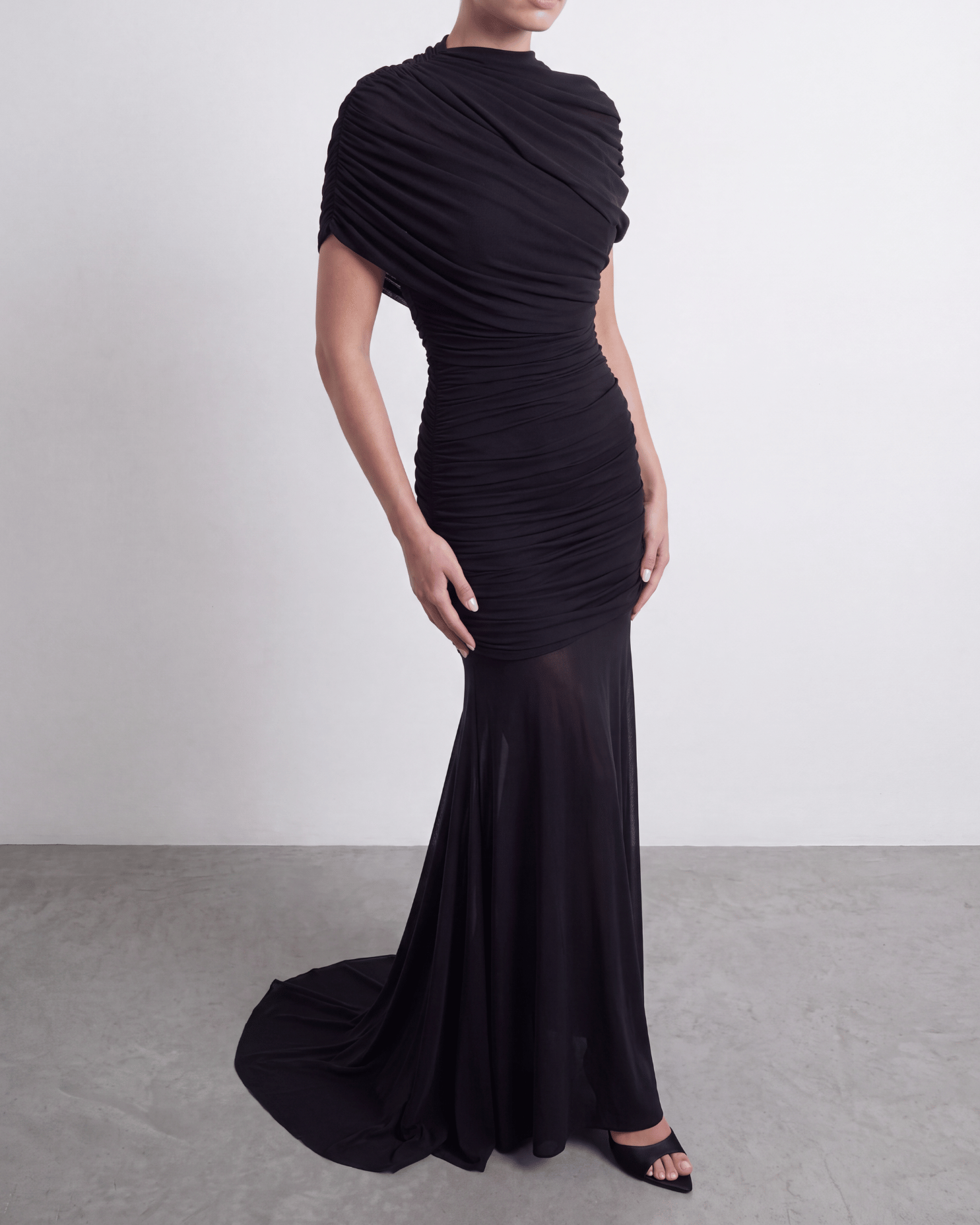 The Draped Shoulder Gown