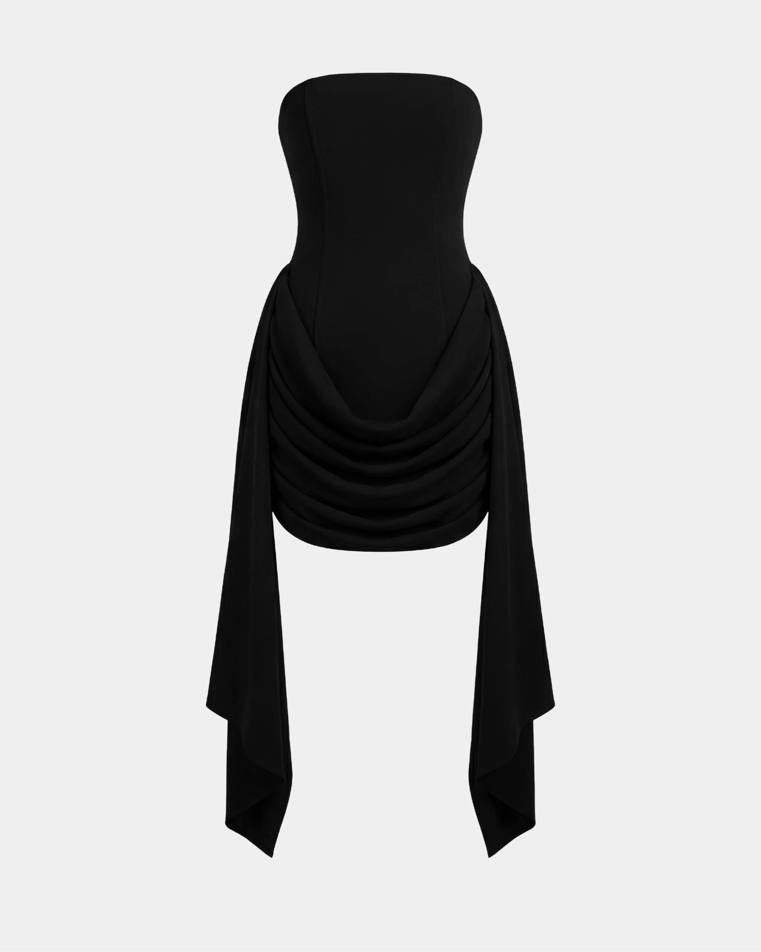 draped corset mini dress The Corset Drape Mini Dress Black / XXS