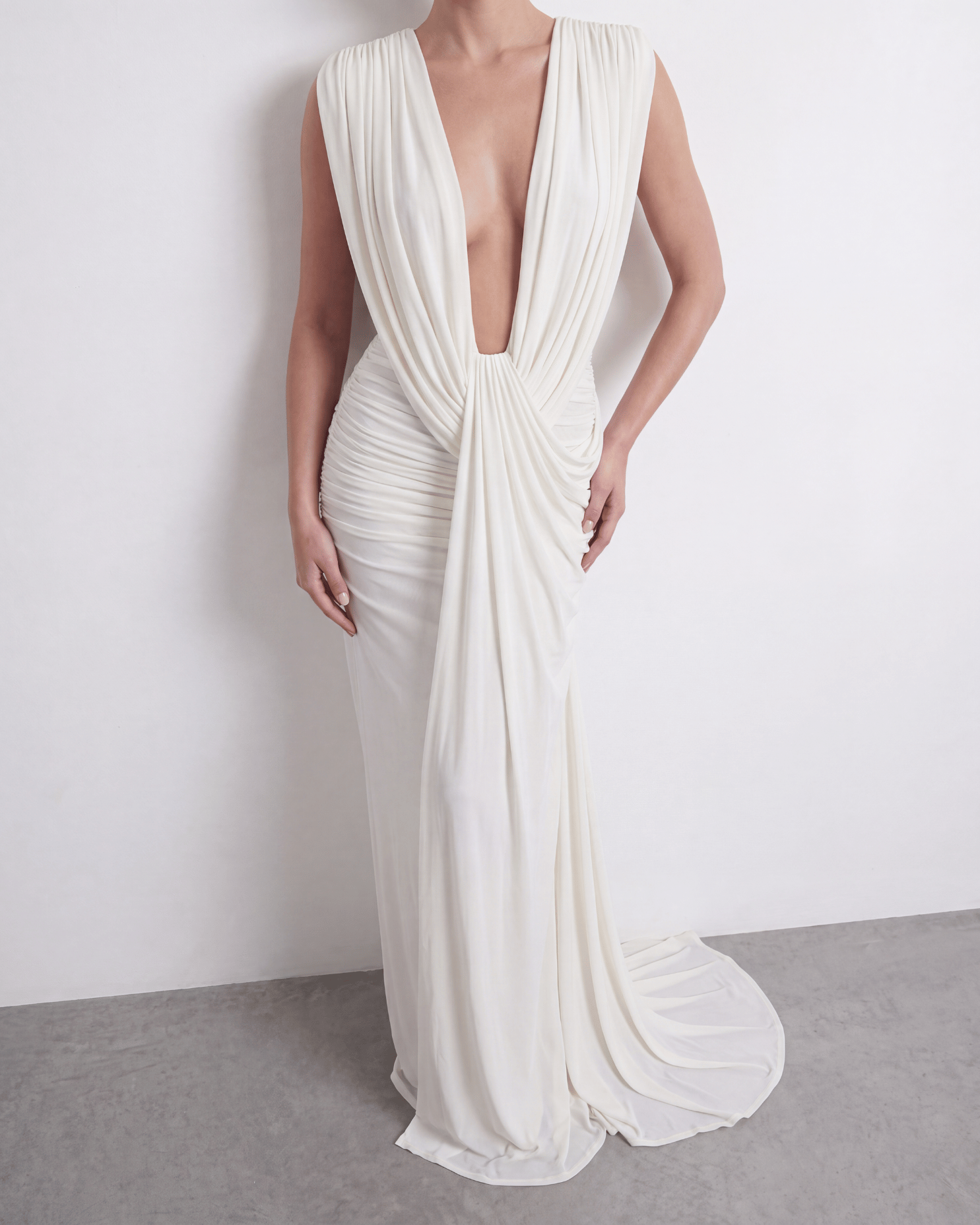 The Plunge Drape Gown