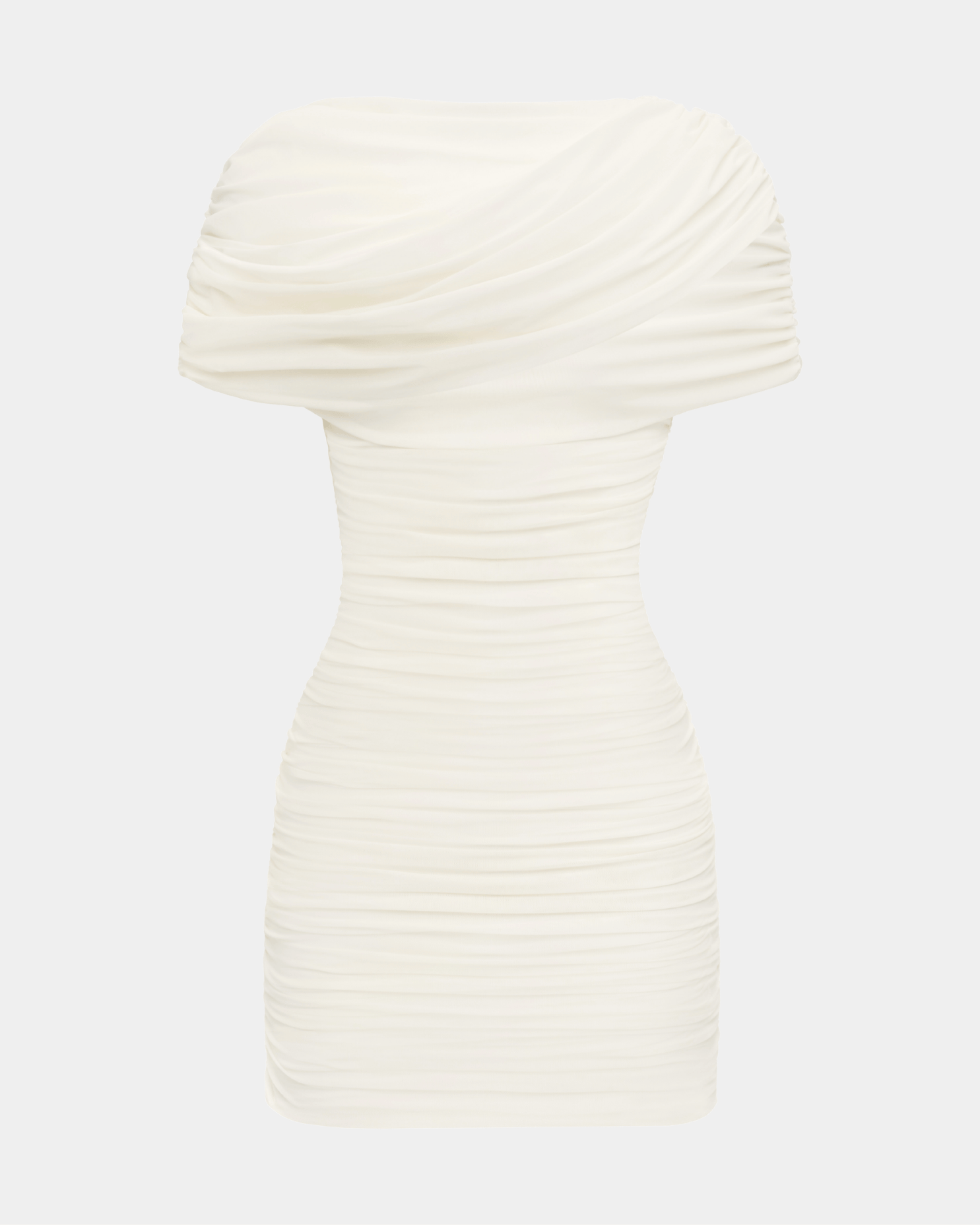 knee length dresses for ladies Ruched One Shoulder Mini Dress
