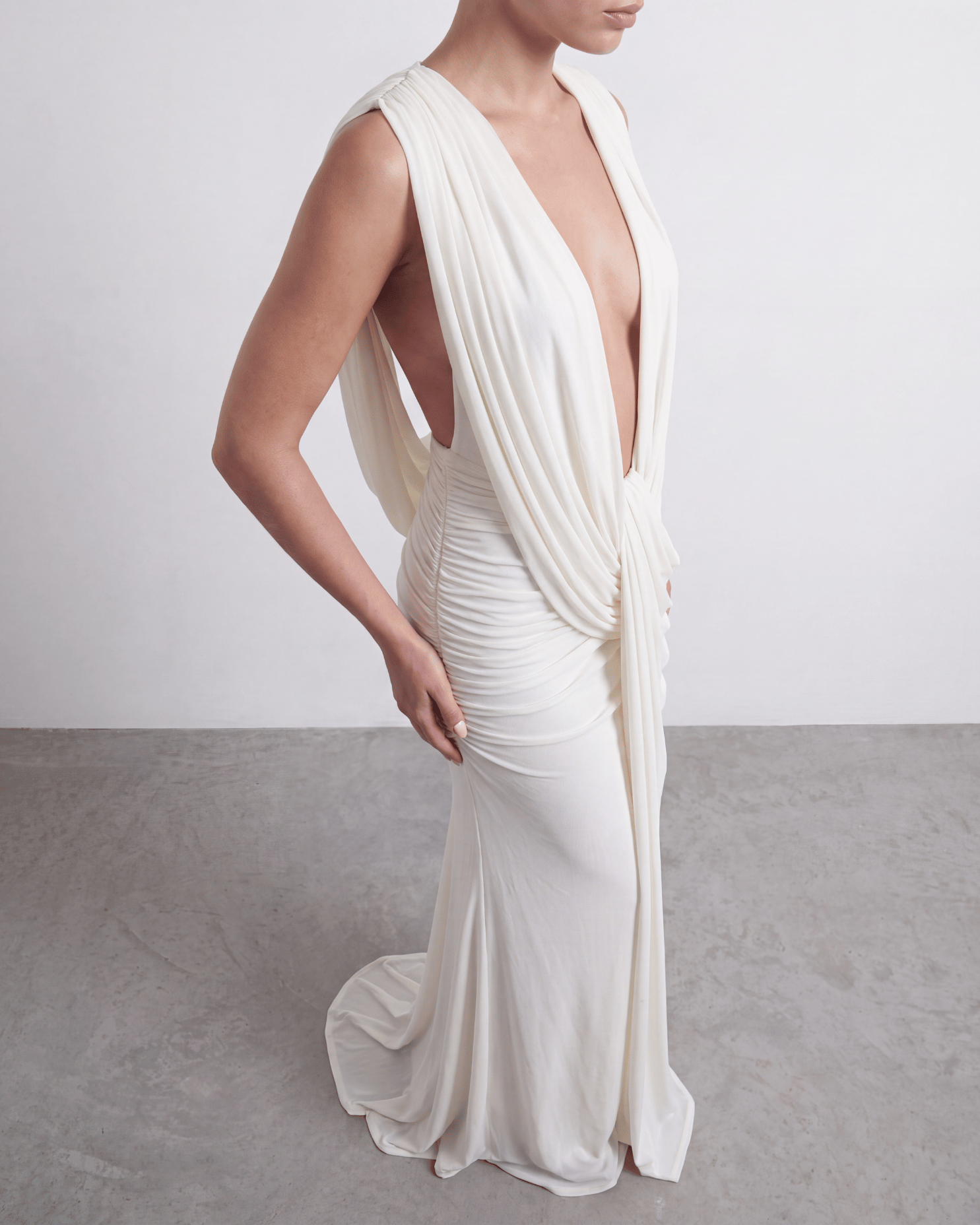 The Plunge Drape Gown