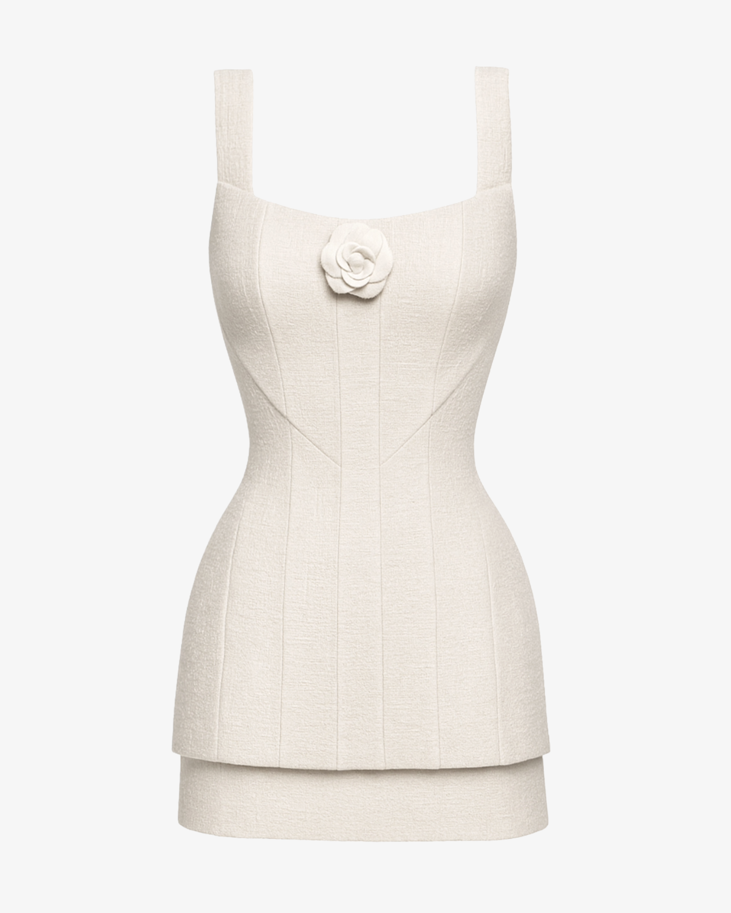 The boucle flower mini dress