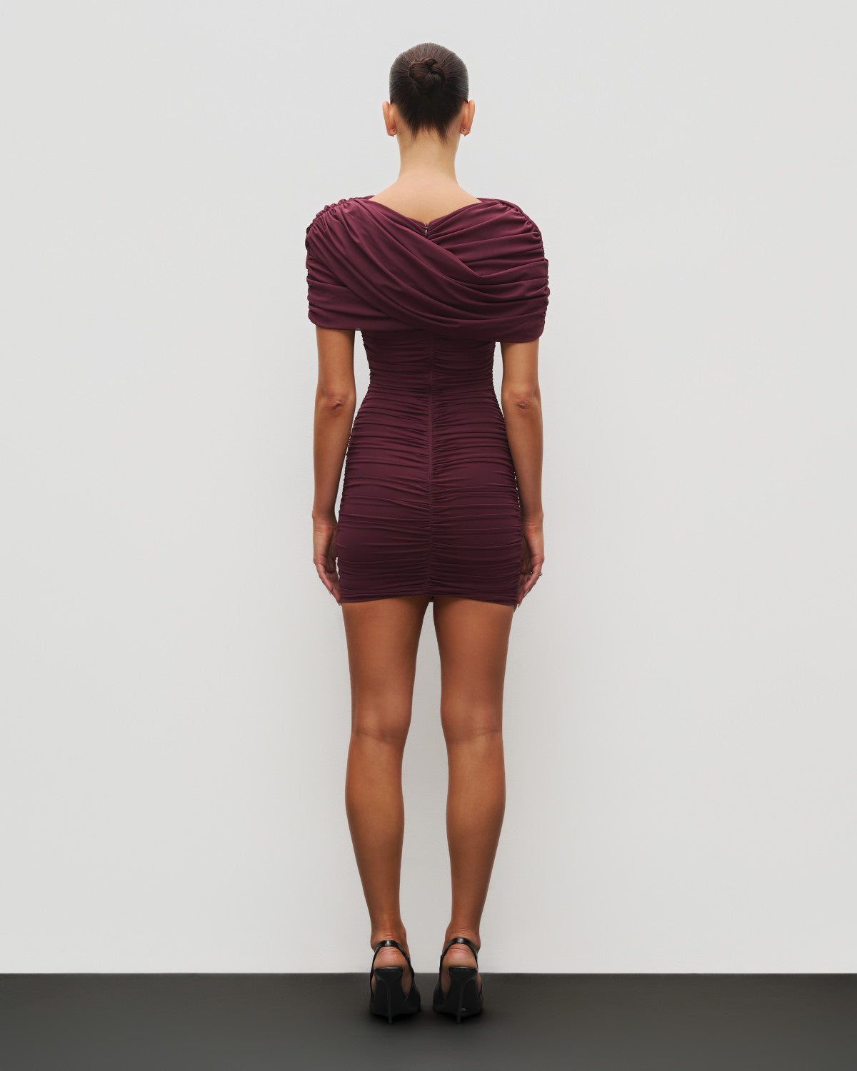 The Draped Shoulder Mini Dress
