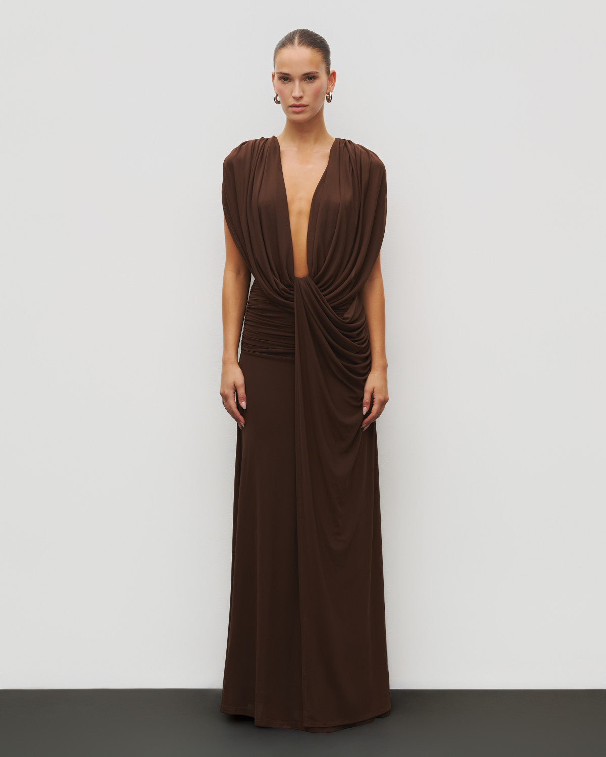 The Plunge Drape Gown