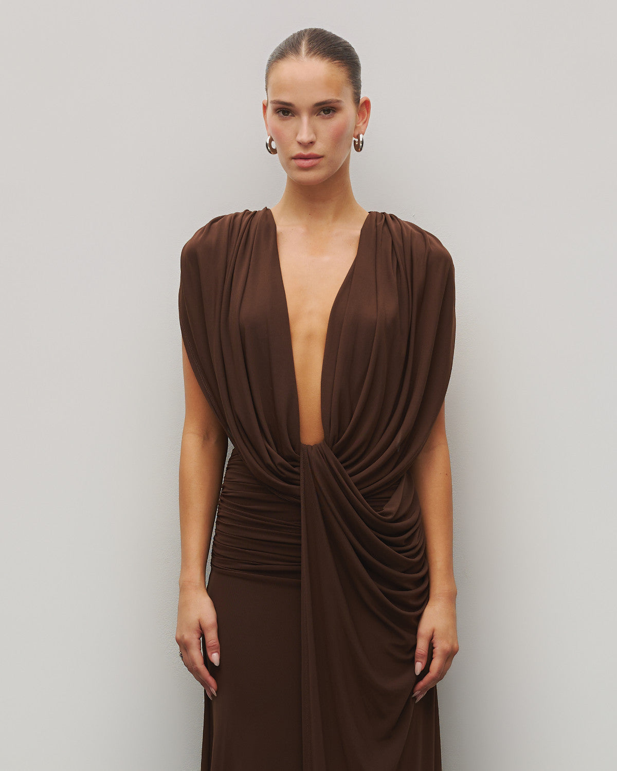 The Plunge Drape Gown