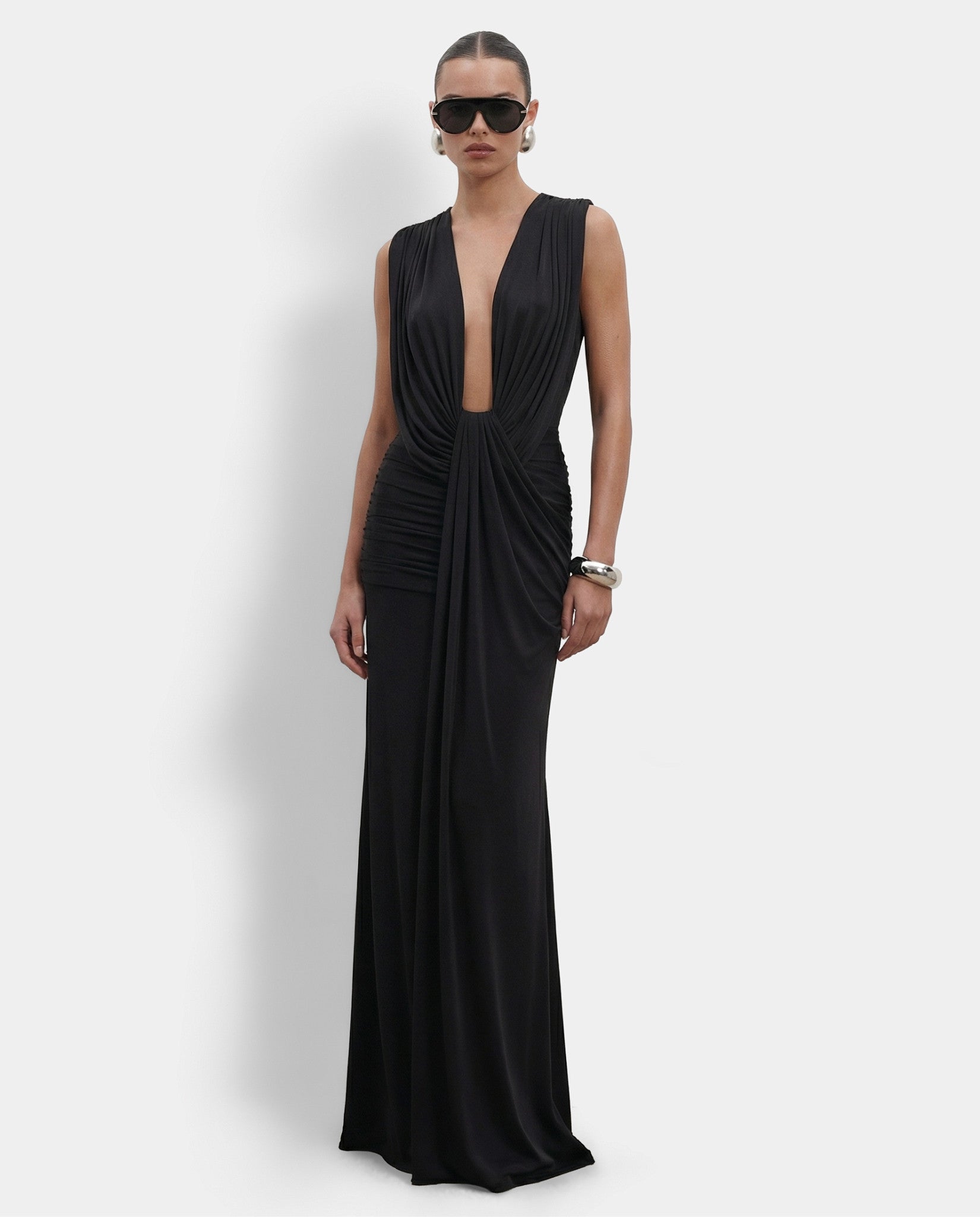 The Plunge Drape Gown