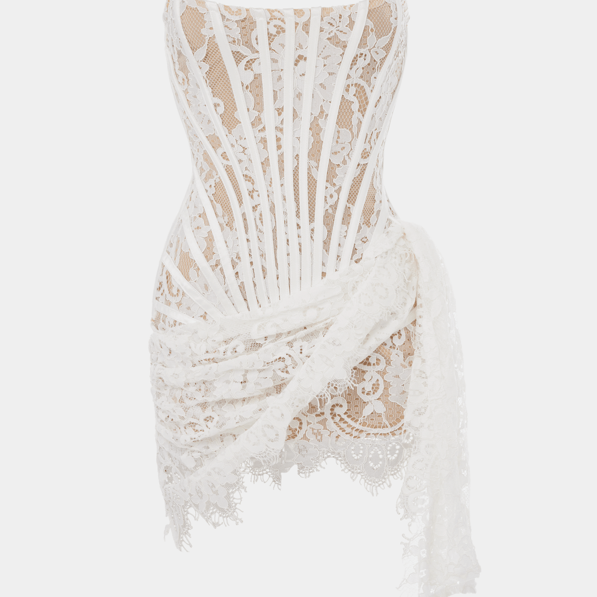 white christmas dresses Edikted Lyla Lace Corset Mini Dress - Black main image 1