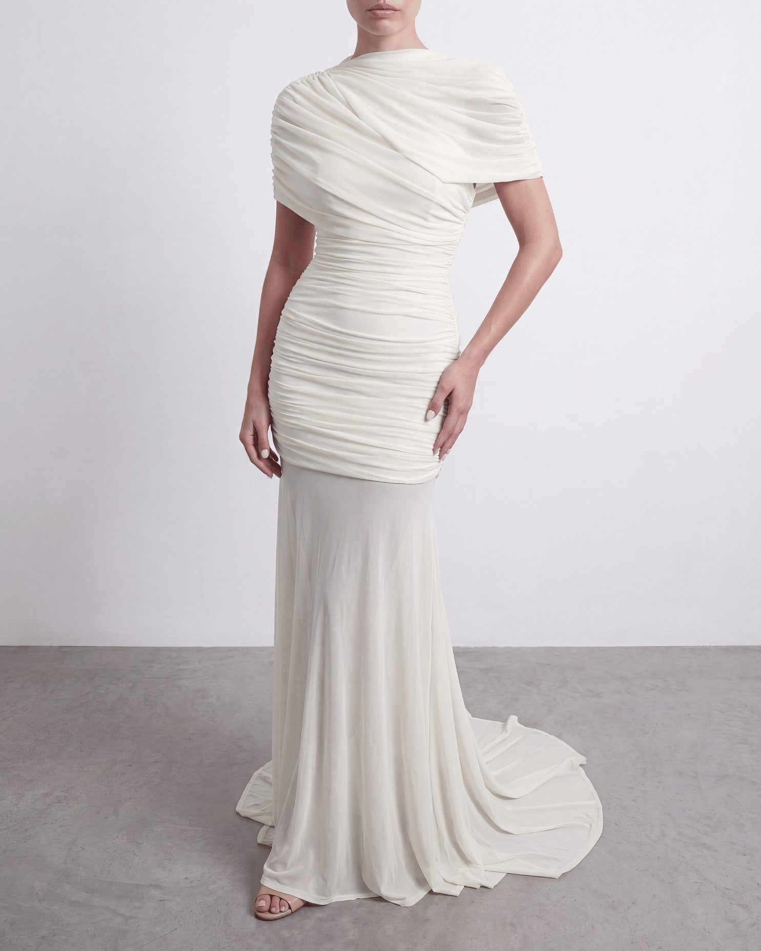 The Draped Shoulder Gown
