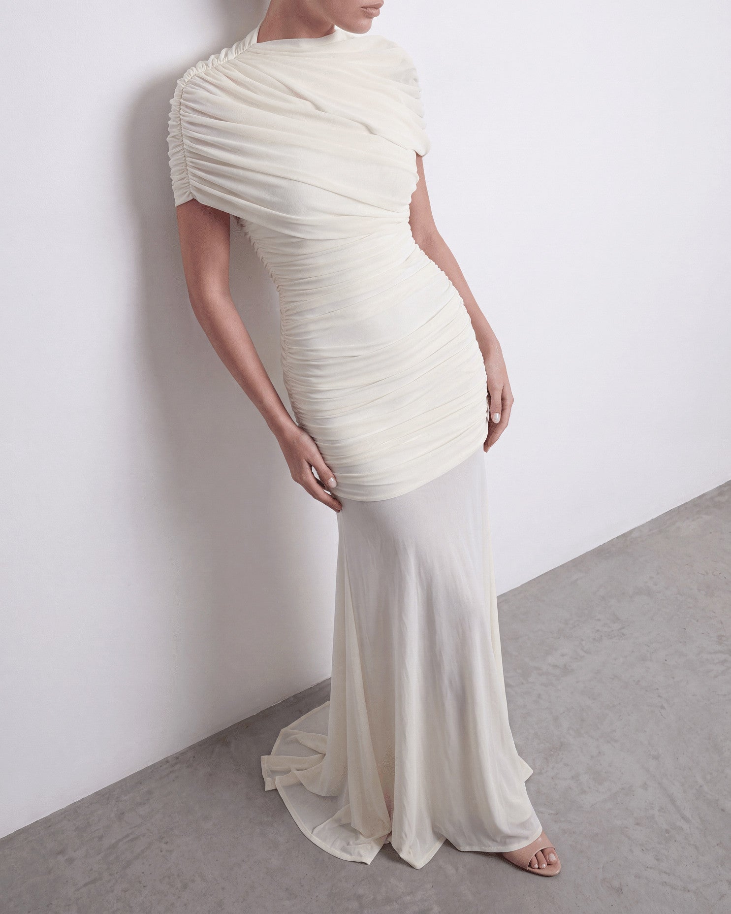 The Draped Shoulder Gown