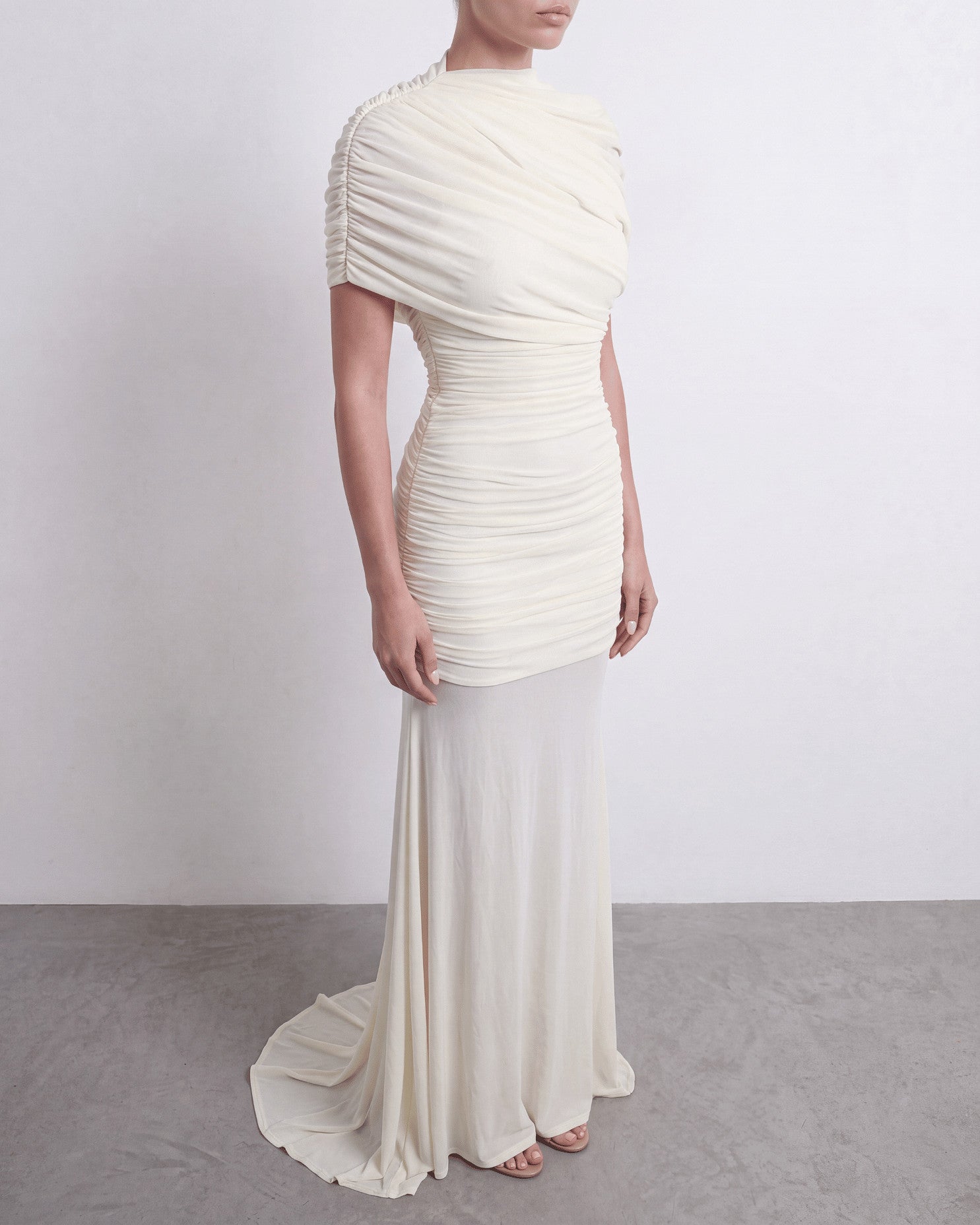 The Draped Shoulder Gown