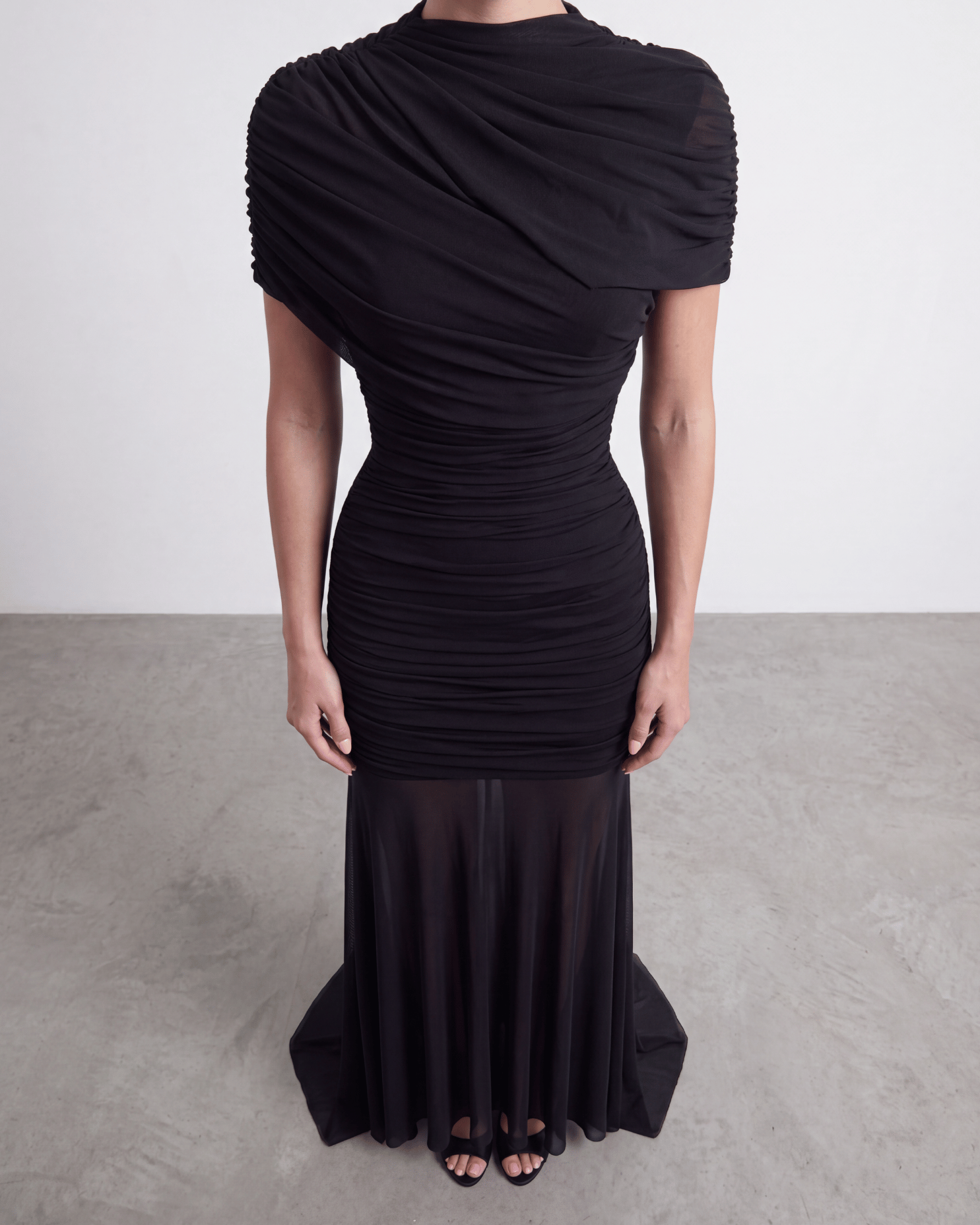 The Draped Shoulder Gown