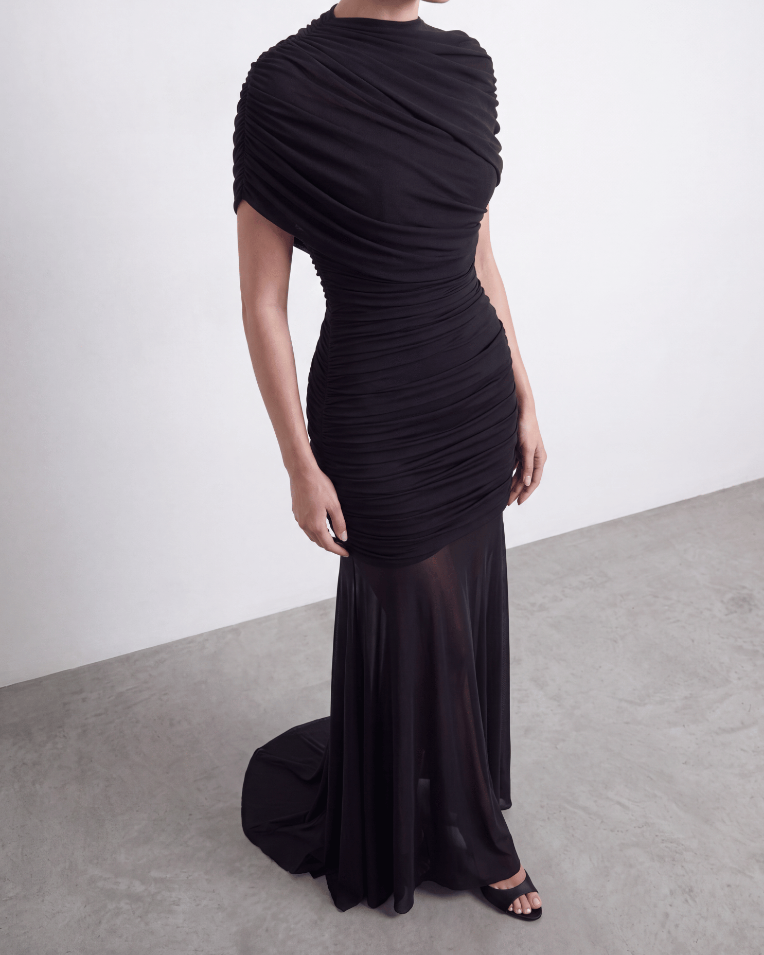 The Draped Shoulder Gown
