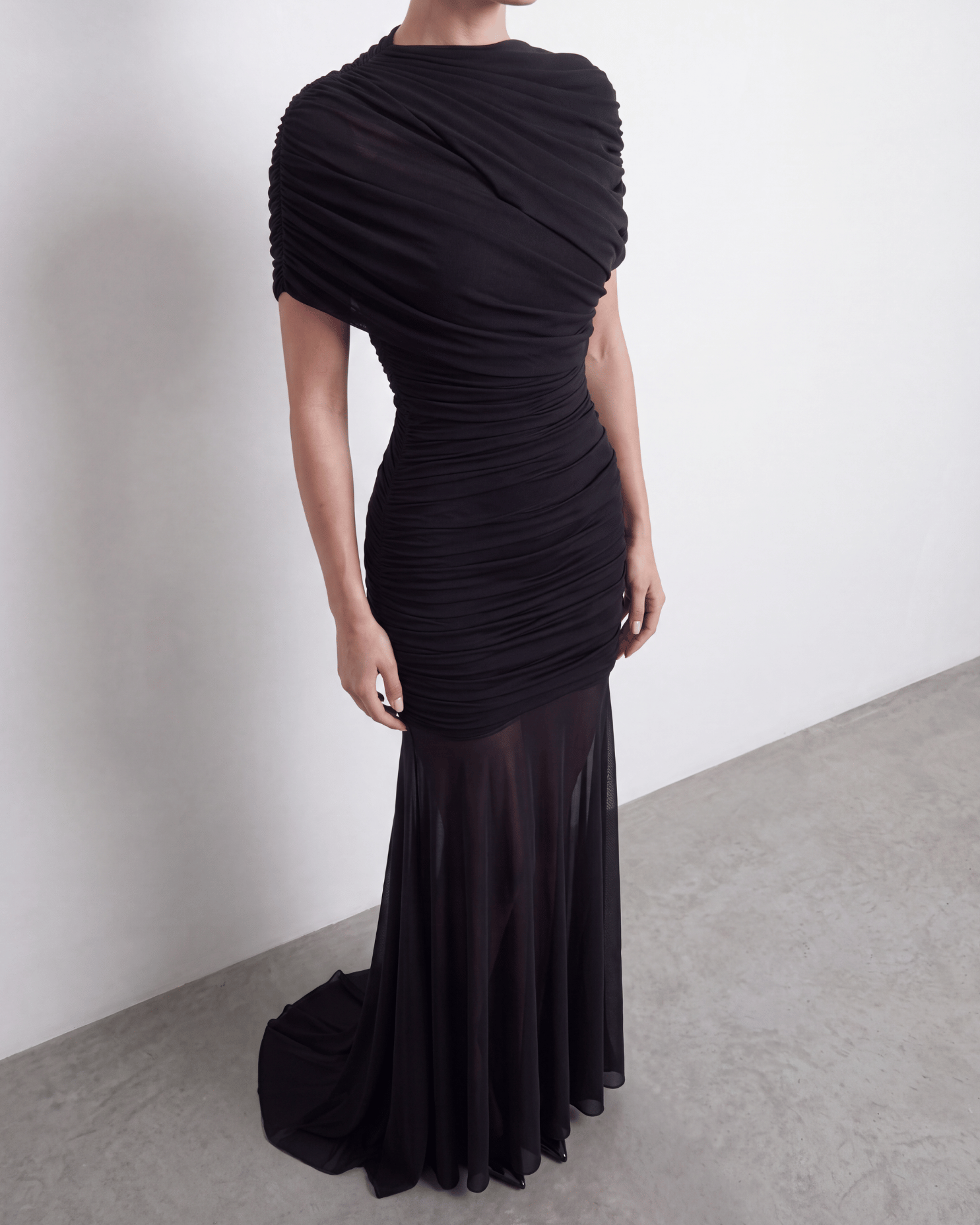 The Draped Shoulder Gown