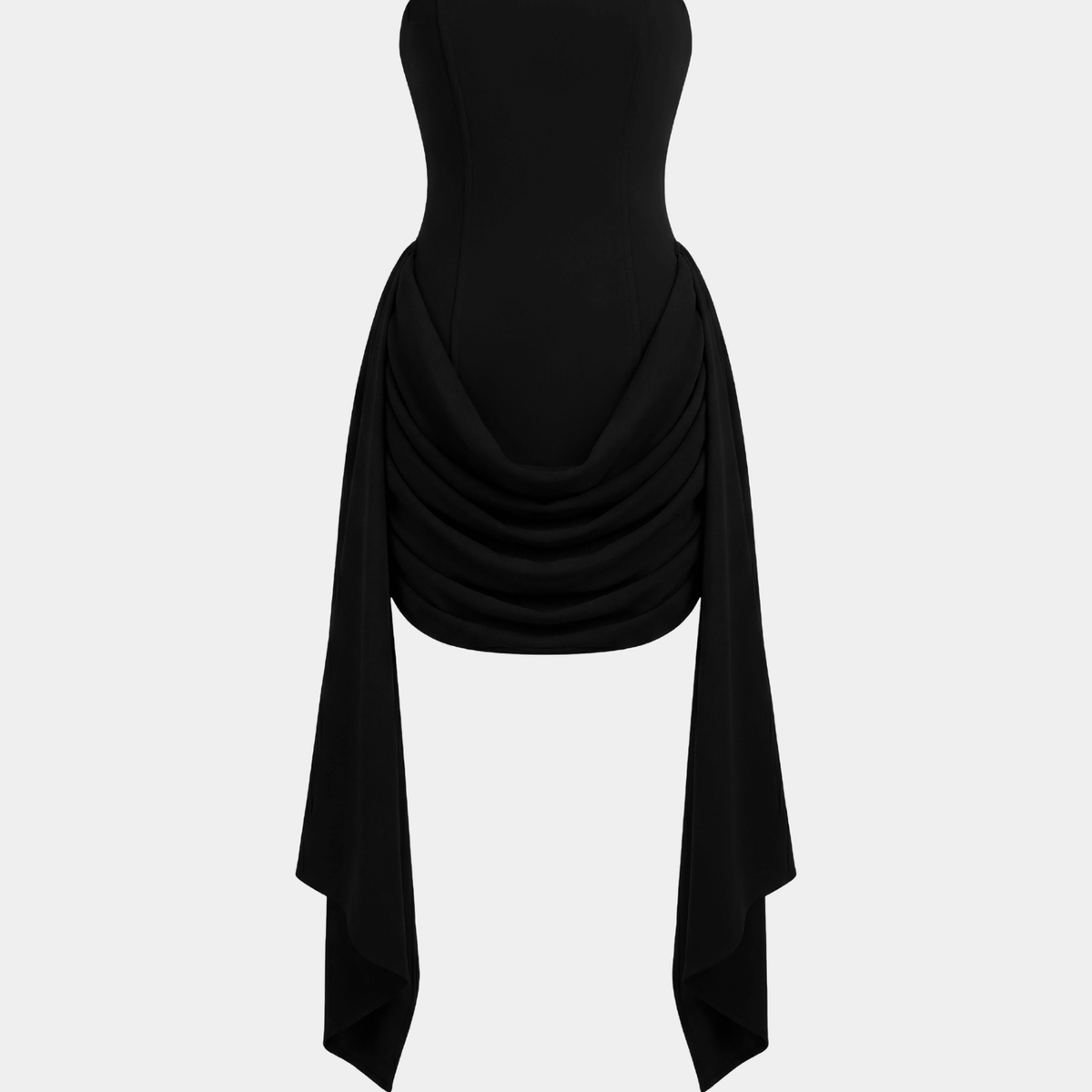 white christmas dresses Lovella Draped Corset Mini Dress in Black main image 1