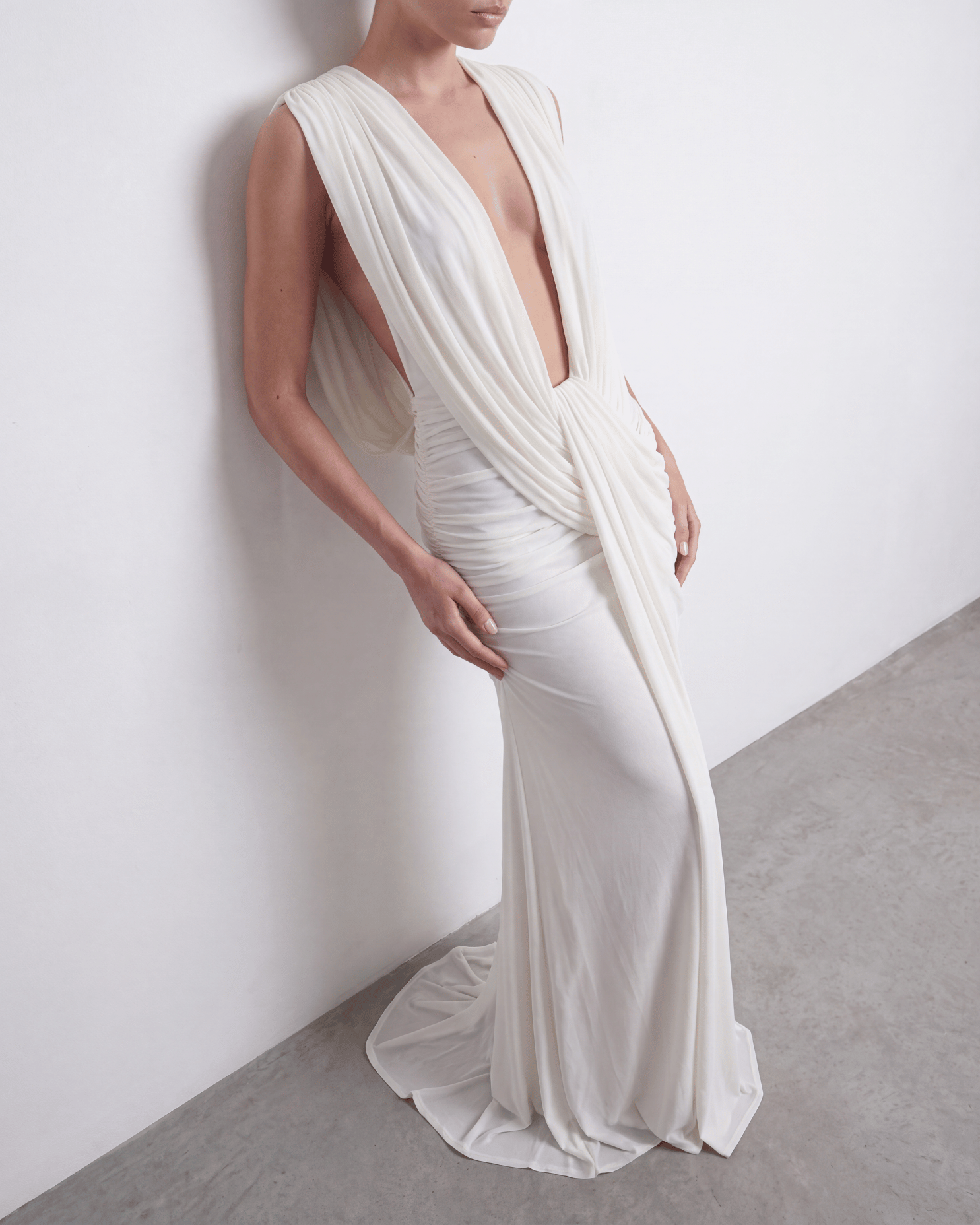 The Plunge Drape Gown