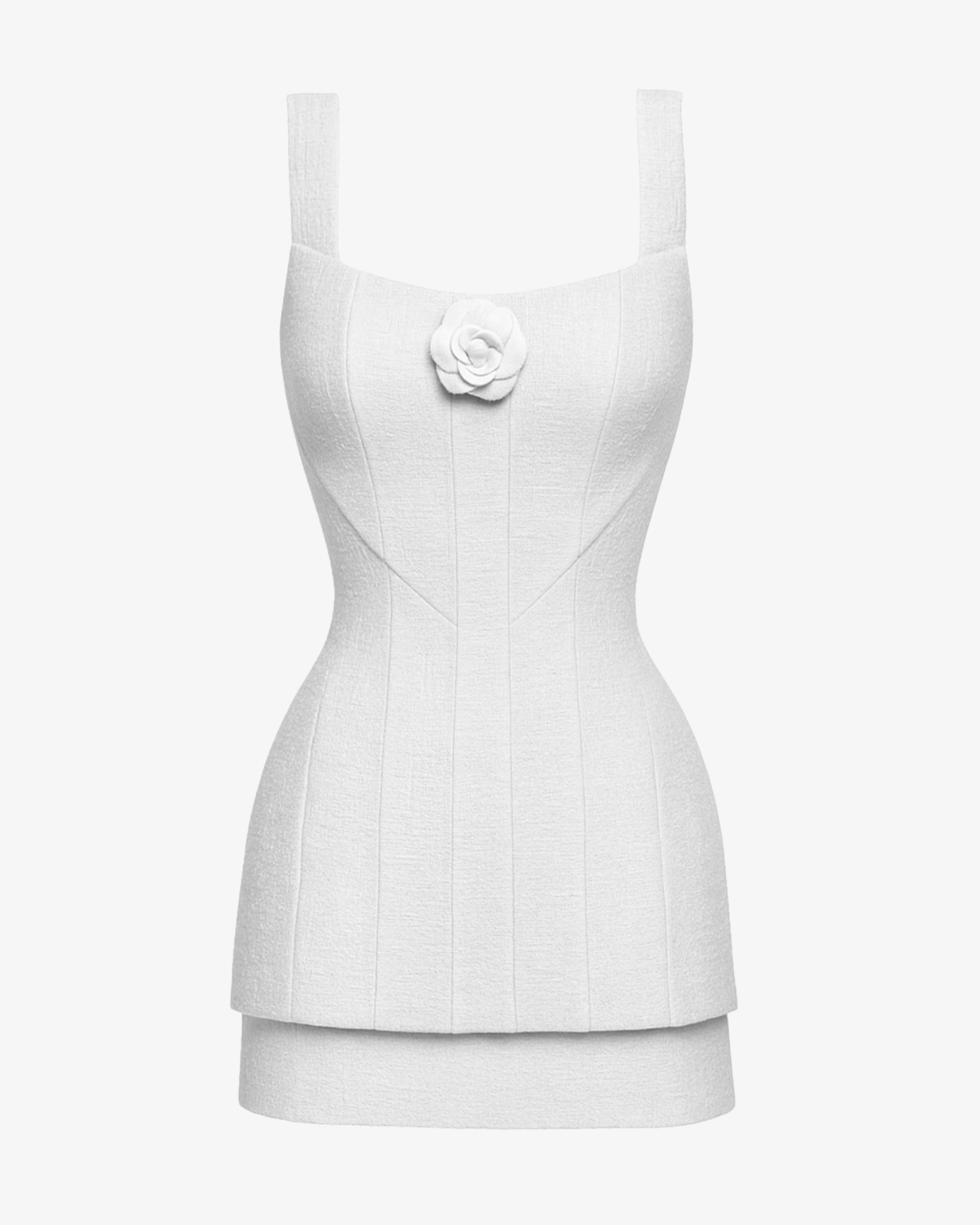 The boucle flower mini dress