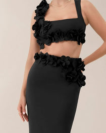 Black petal crop top - HEIRESS BEVERLY HILLS