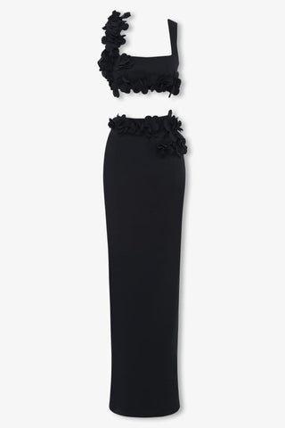 Black petal maxi skirt - HEIRESS BEVERLY HILLS