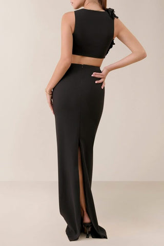 Black petal maxi skirt - HEIRESS BEVERLY HILLS