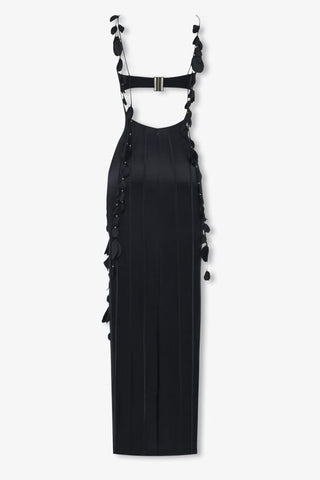 Black silk petal maxi dress - HEIRESS BEVERLY HILLS