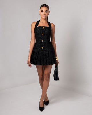 Black tweed flare mini dress - HEIRESS BEVERLY HILLS