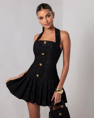 Black tweed flare mini dress - HEIRESS BEVERLY HILLS