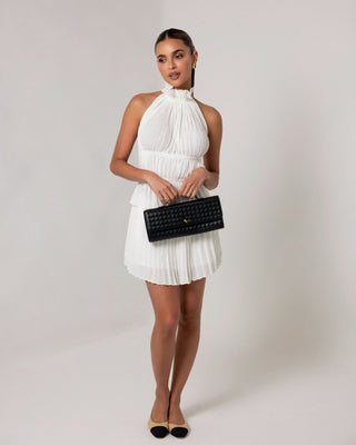 Cream pleated mini skirt - HEIRESS BEVERLY HILLS