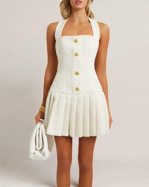 BD Junior solid cream tweed dress main image 0