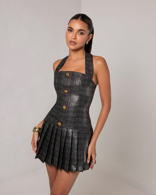 Metallic tweed flare mini dress - HEIRESS BEVERLY HILLS