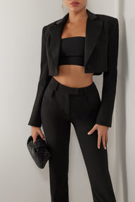 Black crepe tailored pants - HEIRESS BEVERLY HILLS