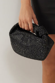 Black mini hotfix crystal embellished top-handle bag - HEIRESS BEVERLY HILLS