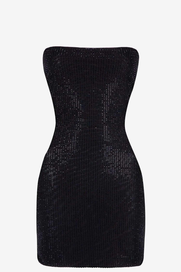Black strapless diamante mini tube dress HEIRESS BEVERLY HILLS