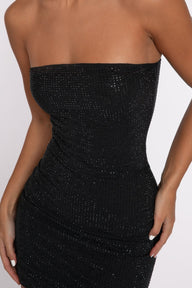 Black strapless diamante mini tube dress - HEIRESS BEVERLY HILLS