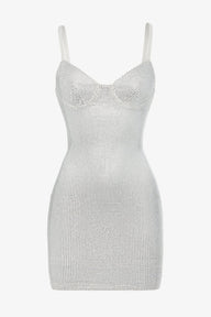 White crystal embellished mini dress - HEIRESS BEVERLY HILLS