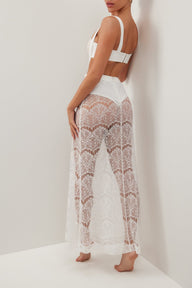 White lace corset cutout sheer maxi dress - HEIRESS BEVERLY HILLS