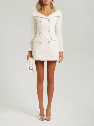 White tweed blazer dress - HEIRESS BEVERLY HILLS