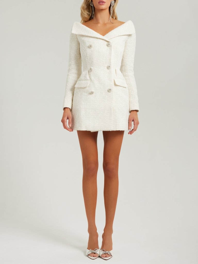 White tweed blazer dress - HEIRESS BEVERLY HILLS